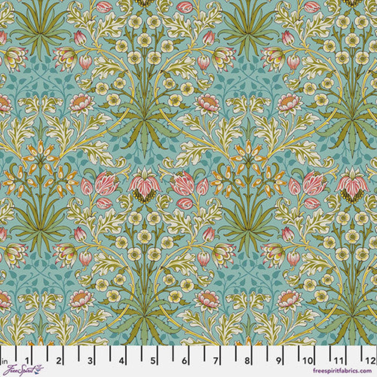 Fabric FreeSpirit Morris & Co. Mineral Hyacinth Bedford Park by the Quarter Yard PWWM143.MINERAL